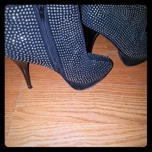 Gem studded bootie platforms. Worn once.